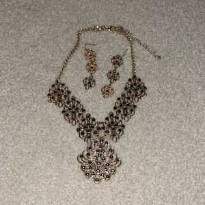 Matching necklace and earrings set